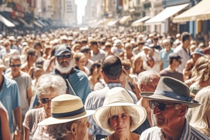 Neuer experimentelle Krebsimpfstoff gegen Hautkrebs Menschenmenge an einem sonnigen Tag
